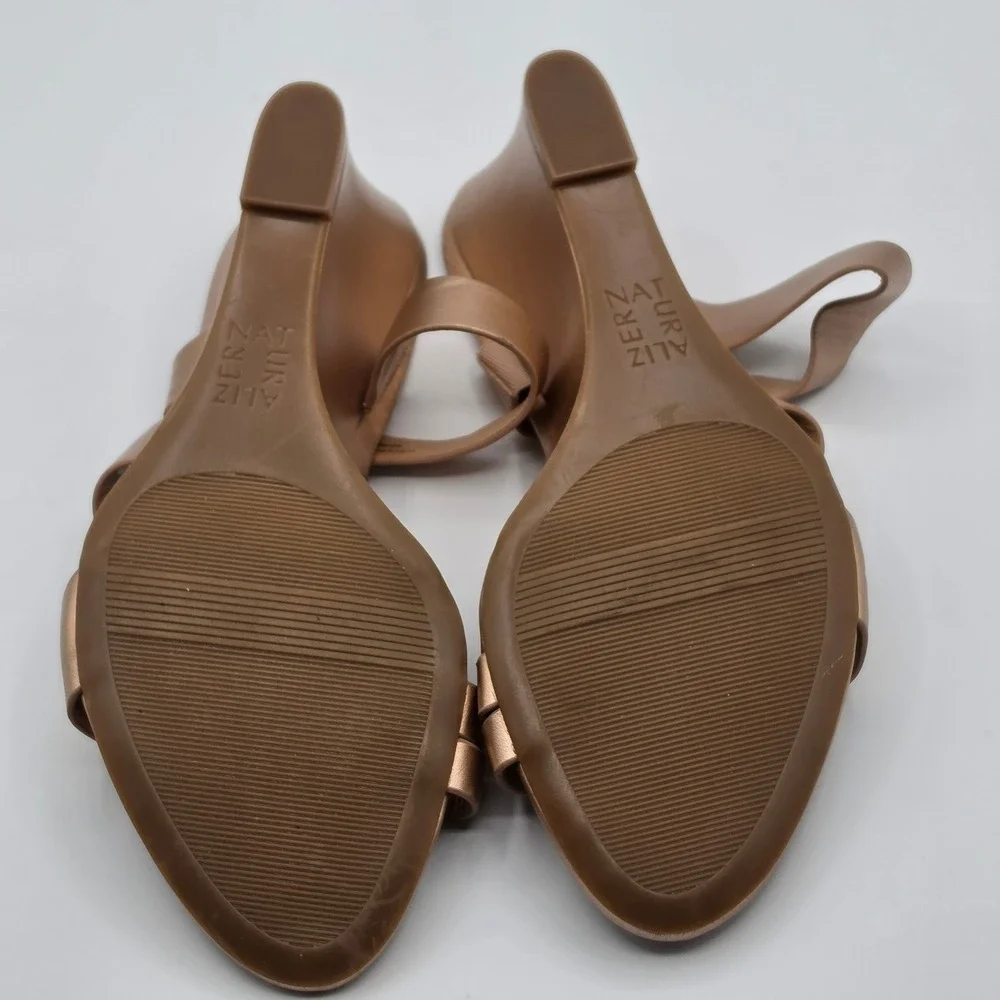 Naturalizer Breona Wedge Sandals‎ Womens 8.5M Rose Gold Excellent Metallic